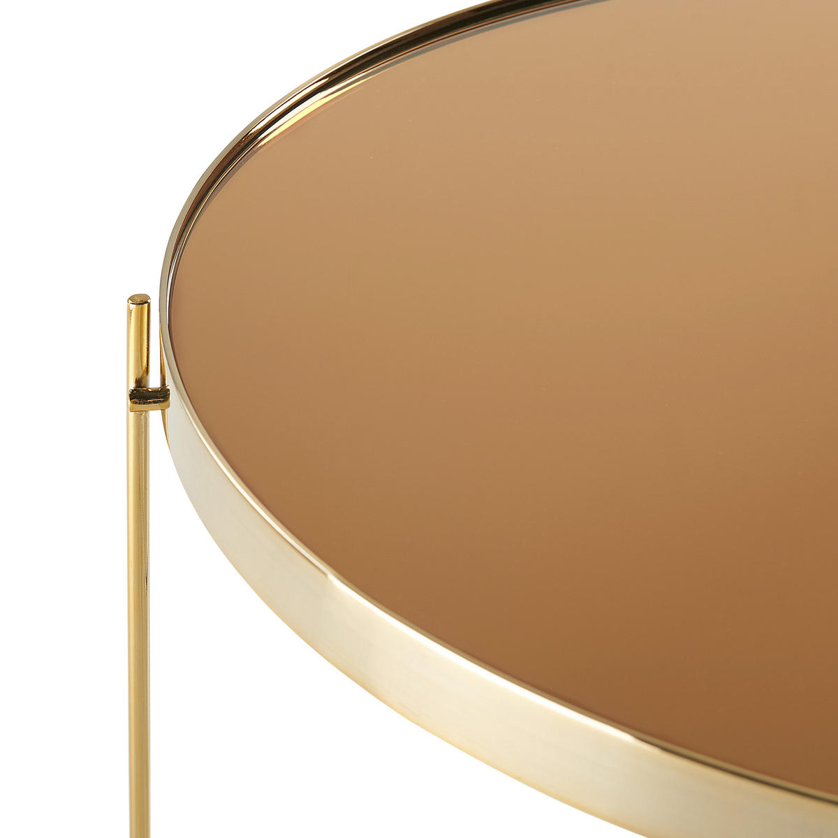 COUCHTISCH Glas gold/goldbraun 63cm Lucea - Goldfarben, Metall (63/63/38cm) - Beliani