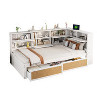 BETT aus Massivholz 90/200 cm mit Schublade und USB-Anschluss Weiß - Weiß, Holz (90/200cm) - OKWISH