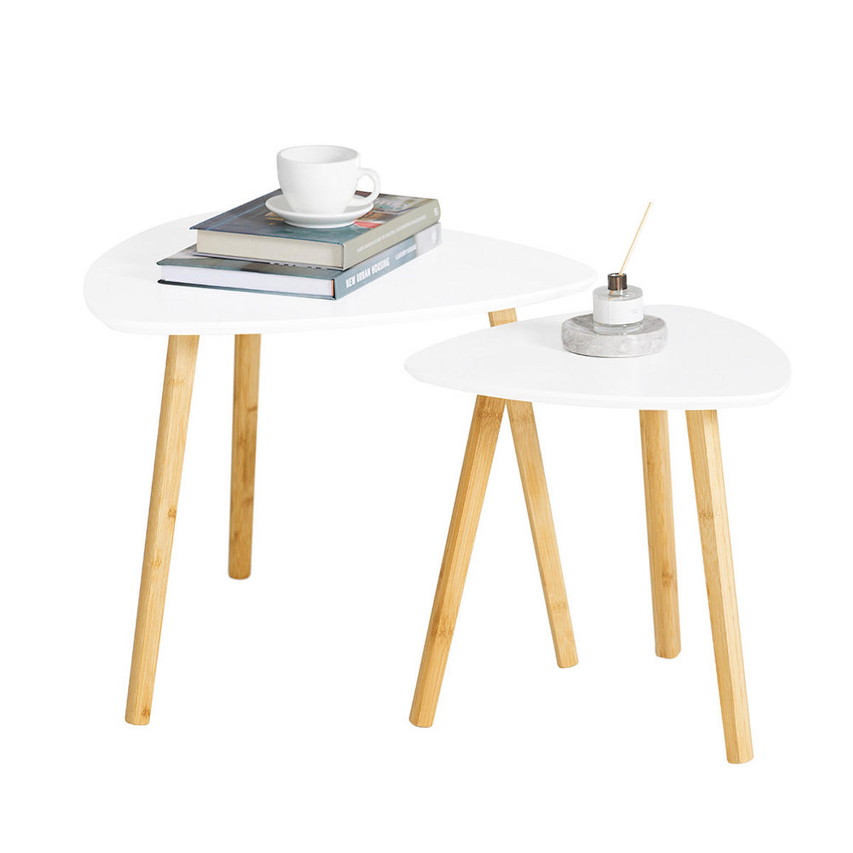 COUCHTISCH 2er Set Weiß - Weiß, Holz/Holzwerkstoff (52/55/45cm) - SoBuy