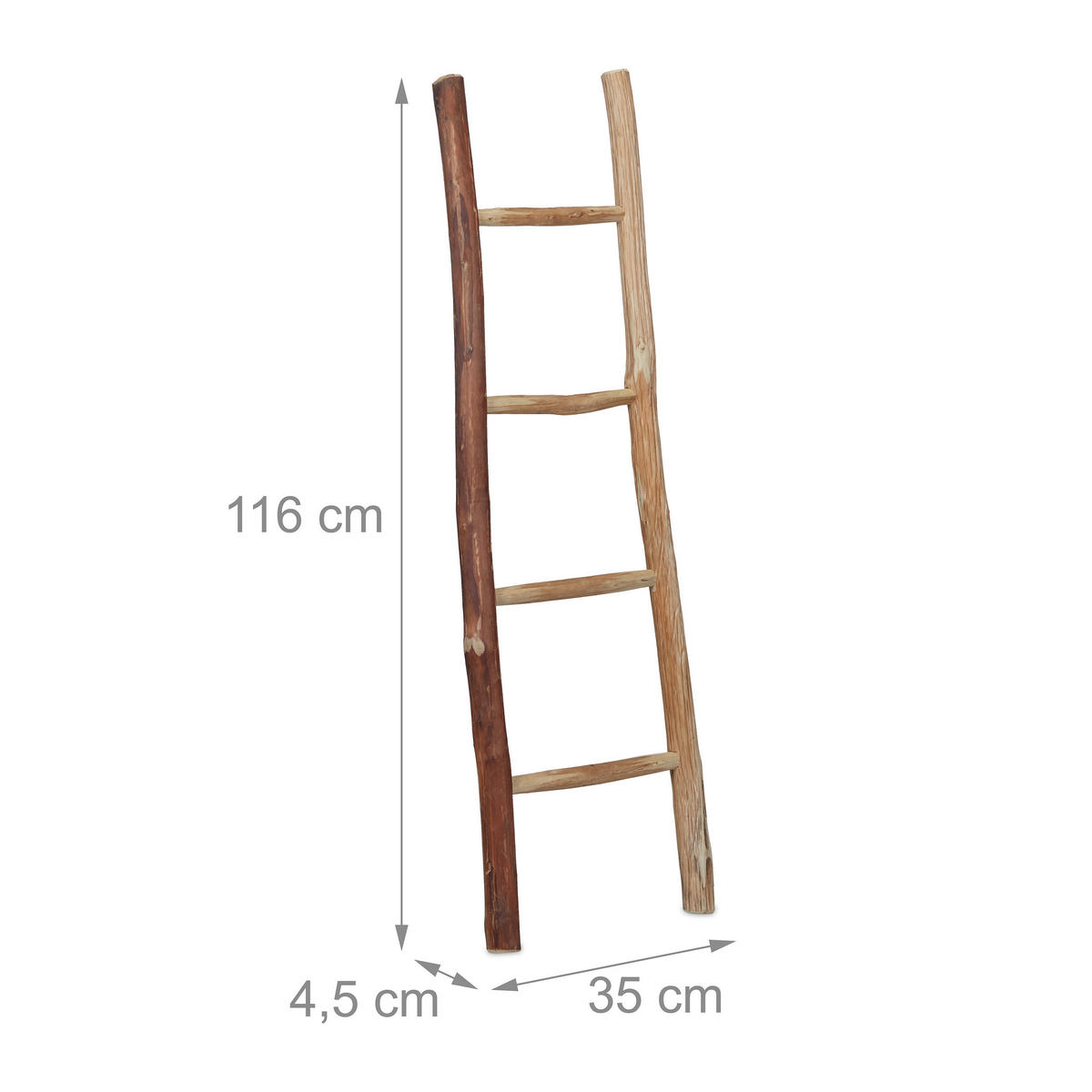 DEKORATÍVNY rebrík - svetlohnedá, drevo (35/116/4.5cm) - Relaxdays