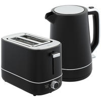 WASSERKOCHER + Toaster 2200W, 1,7L , 2-Scheiben-Toaster, 6 Bräunungsstufen, Schwarz - Schwarz, Kunststoff (21.2/24.3/16cm) - Beaface