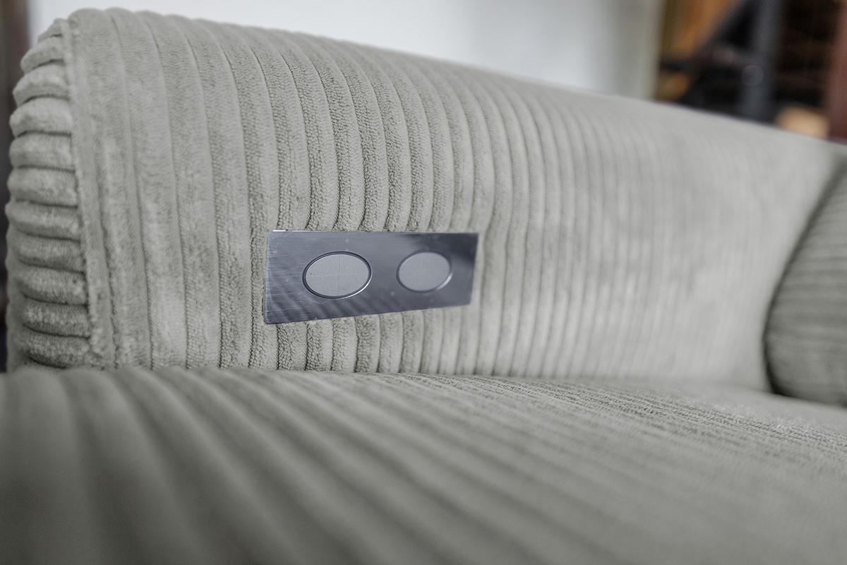 ECKSOFA LAISKA Hellgrau Cord - Hellgrau/Schwarz, Textil/Metall (282/177cm) - KAWOLA