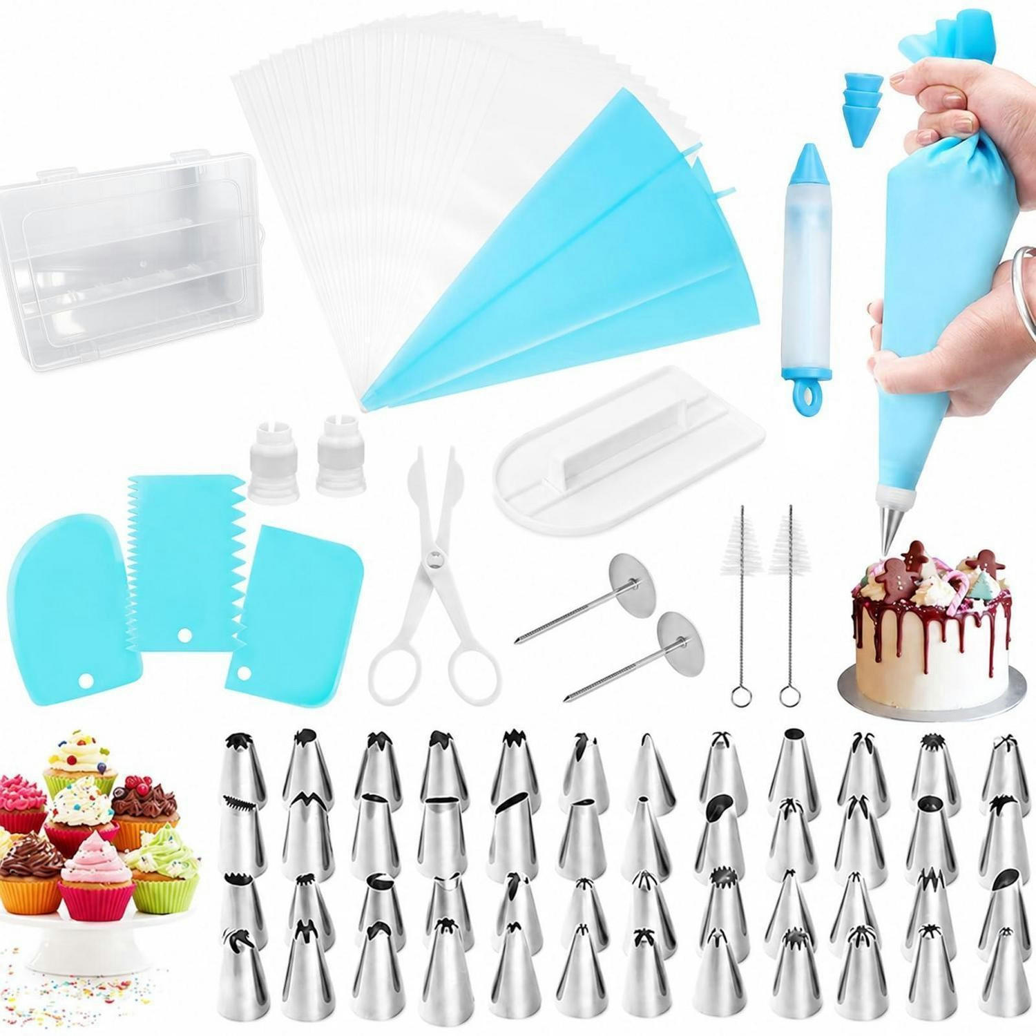 SPRITZBEUTEL Set 82-teilig - Blau, Kunststoff (12/1/30cm)