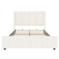 POLSTERBETT 160/200 cm DE-03565, mit hohem Kopf- und Fußteil, in Beige - Beige, Metall (160/200cm) - ComfortXL