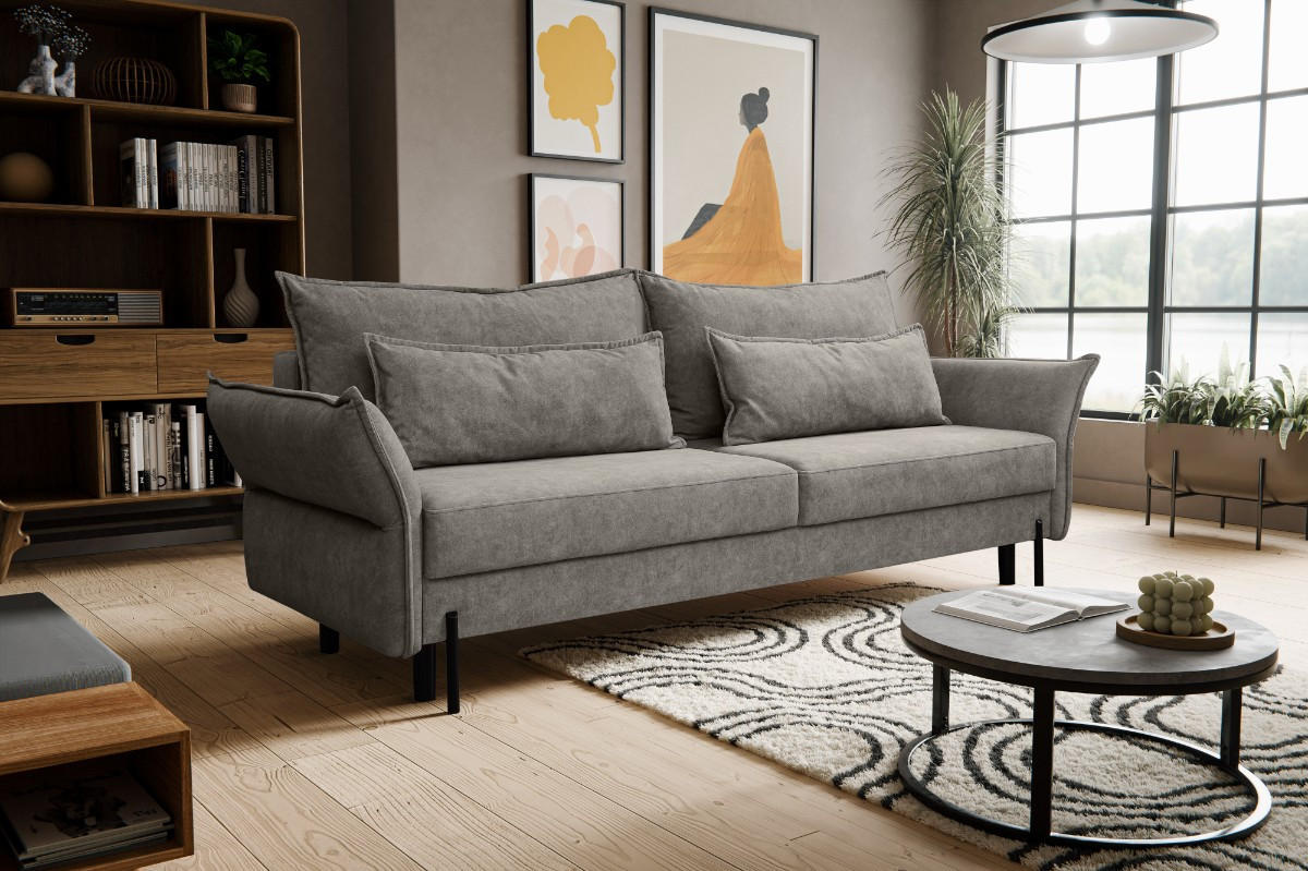 SCHLAFSOFA Volio mit Bettzeugcontainer Grau - Grau, Holz/Textil (239/91/96cm) - Kaiser Möbel