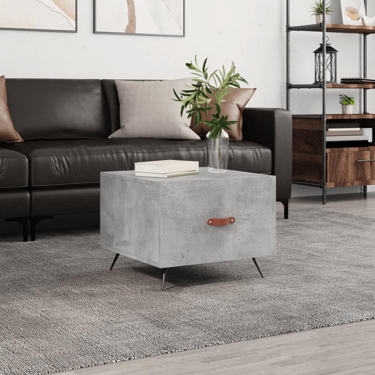 COUCHTISCH Betongrau 50x50x40 cm Holzwerkstoff - Grau, Holzwerkstoff (50/50/40cm) - furnicato