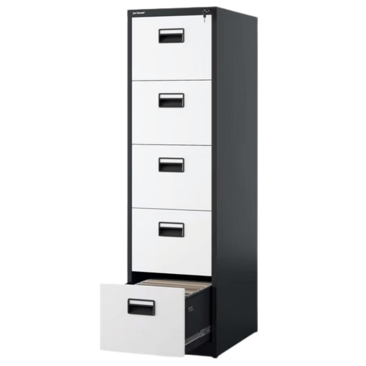 HÄNGEREGISTERSCHRANK abschließbar TION 5 Schubladen 163x46x62cm Anthrazit-Weiß - Anthrazit, Metall (46/163/62cm) - DELUKE