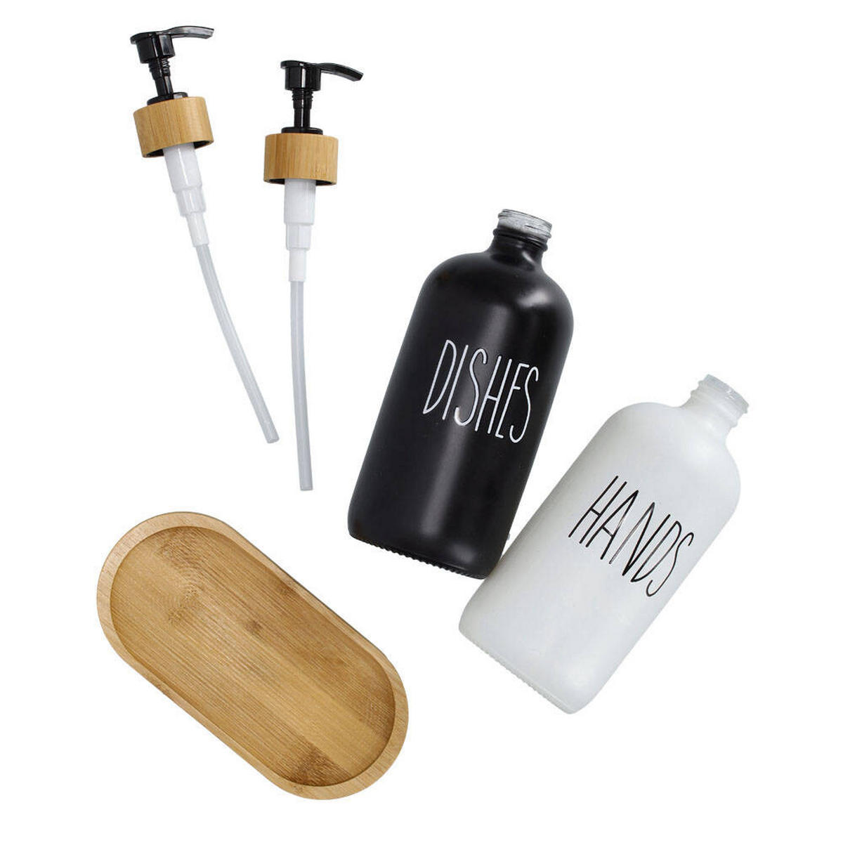 SEIFENSPENDER 2er-Set 500 ml - Schwarz, Glas (7.5/19.5/7.5cm)