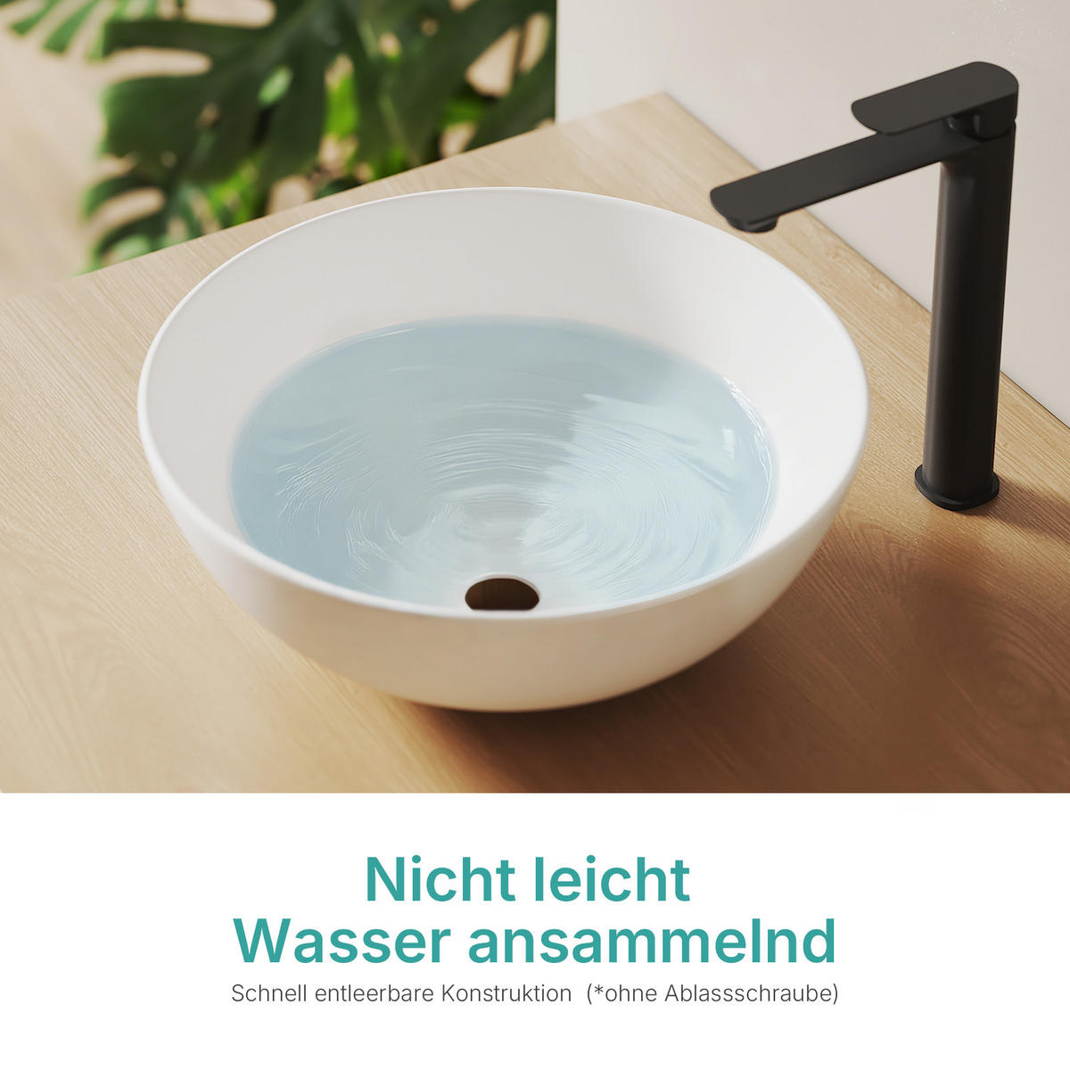 WASCHBECKEN Keramik Weiß Matt Ø41,5 / 15,5 cm - Weiß, Keramik (41.5/15.5/41.5cm) - EMKE