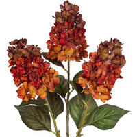 KUNSTBLUME Hortensie 3er Set Orange 73 cm - Multicolor, Textil (70cm)