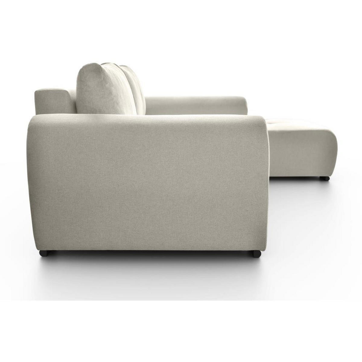 ECKSCHLAFSOFA Diana mt Bettkasten beige rechts - Beige/Schwarz, Textil (255/175cm) - Beautysofa