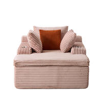 SCHLAFSOFA 165/112/63 cm Rosa mit Chaiselongue, 3 Kissen und 1 Decke - Rosa, Textil (112/63/165cm) - Oxeza