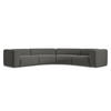ECKSOFA Samt Stoff Grau - Dunkelgrau/Schwarz, Kunststoff/Textil (318/318cm) - Makamii