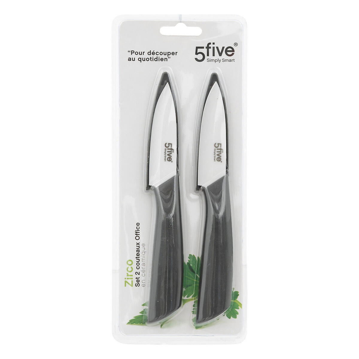 SCHÄLMESSER Zirco 2er Set, Keramik, PP-Kunststoff, Grau, Klinge 7.7 cm - Grau, Keramik (10.5cm) - 5five Simply Smart