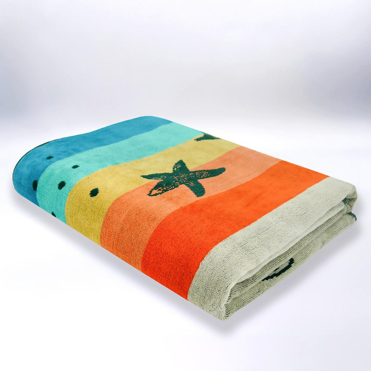 STRANDTUCH aus Veloursfrottee Jacquard Mehrfarbig 140x180 400g/m² - Anafi - Multicolor, Textil (140/180cm) - LE COMPTOIR DE LA PLAGE