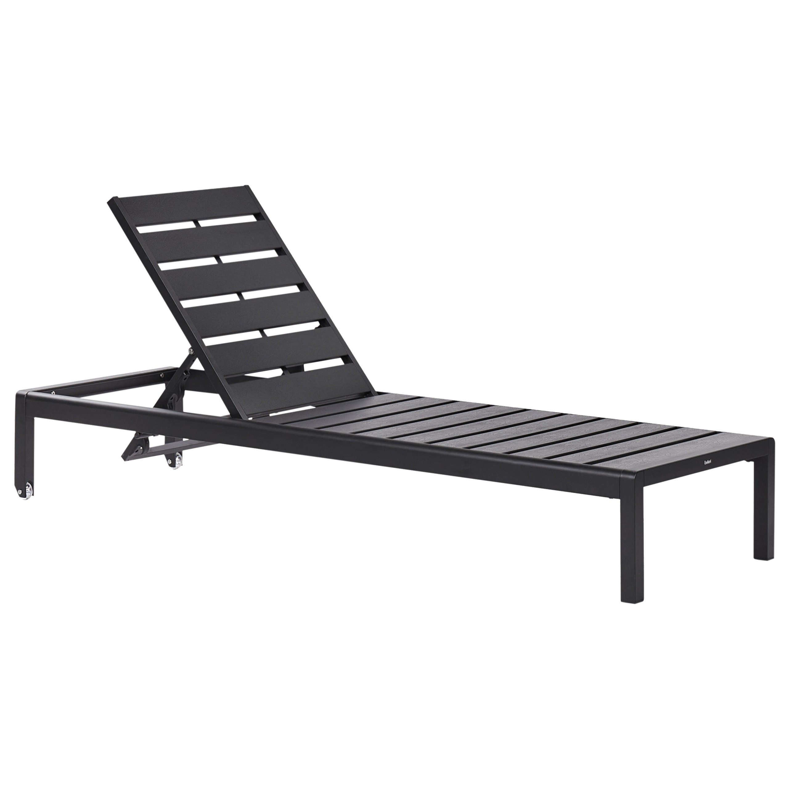 GARTENLIEGE Schwarz Nardo - Schwarz, Kunststoff (64/29/198cm) - Beliani