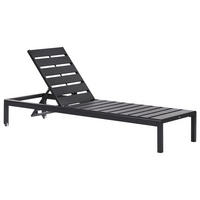 GARTENLIEGE Schwarz Nardo - Schwarz, Kunststoff (64/29/198cm) - Beliani