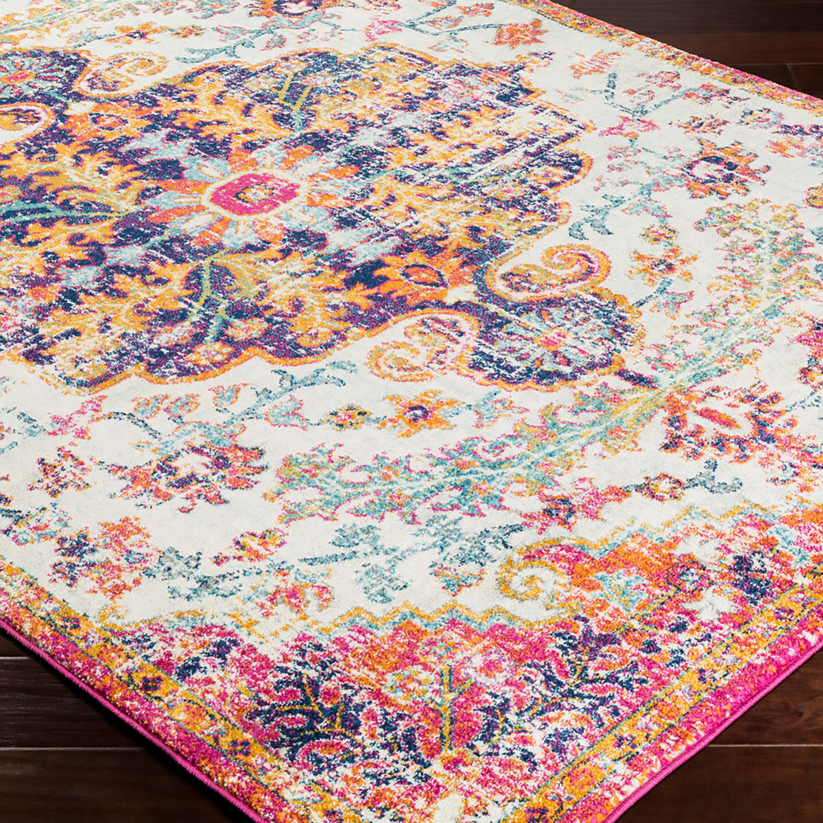VINTAGE-TEPPICH 160/220 cm Mehrfarbig - Multicolor/Orange, Naturmaterialien/Textil (160/220cm) - LIVABLISS