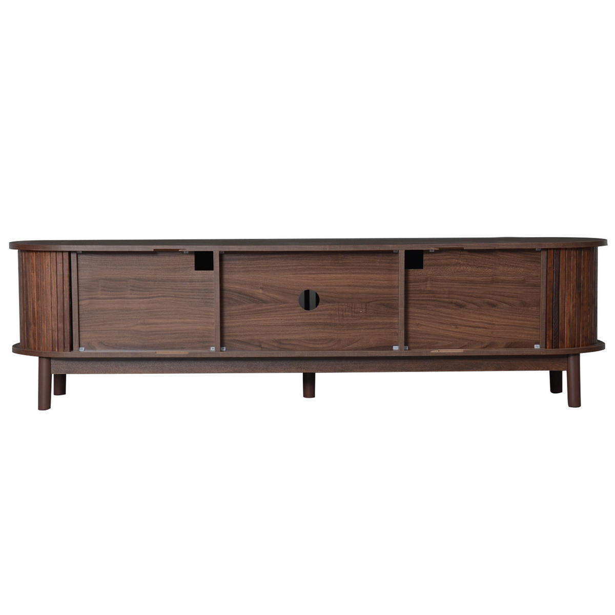TV ormarić 165/39,5/46 cm smeđi od MDF-a s kliznim vratima i preklopnim vratima - smeđa, drvni materijal (165/46/39.5cm) - OKWISH
