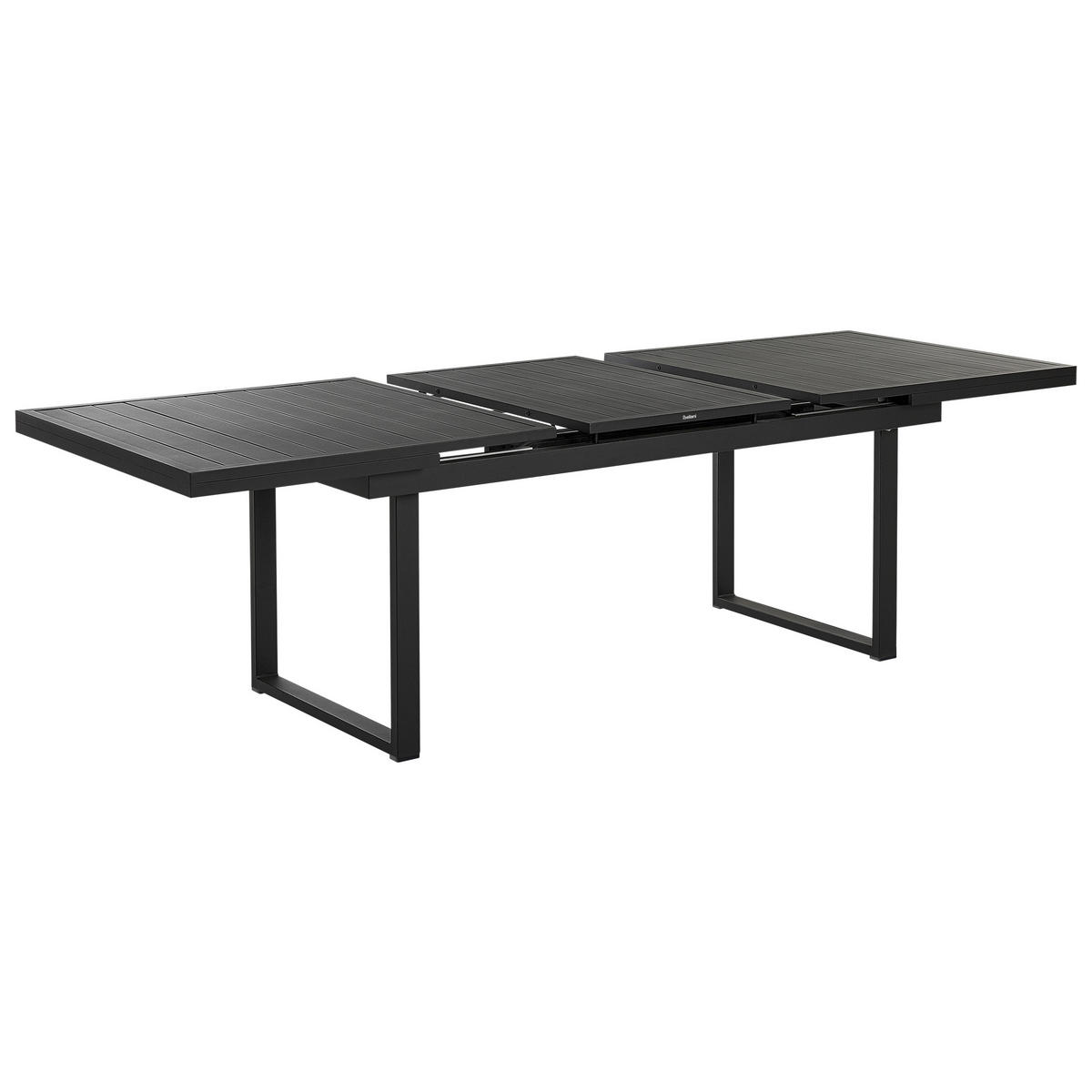 VRTNA MIZA 180-240/90 cm kovina črna Valcanetto - črna, kovina (180/90/84cm) - Beliani