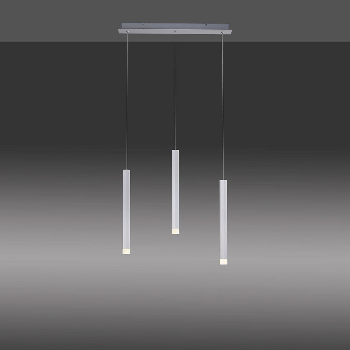 LED HÄNGELEUCHTE Aluminium Silber warmweiß - Silberfarben, Metall (55/8/120cm)