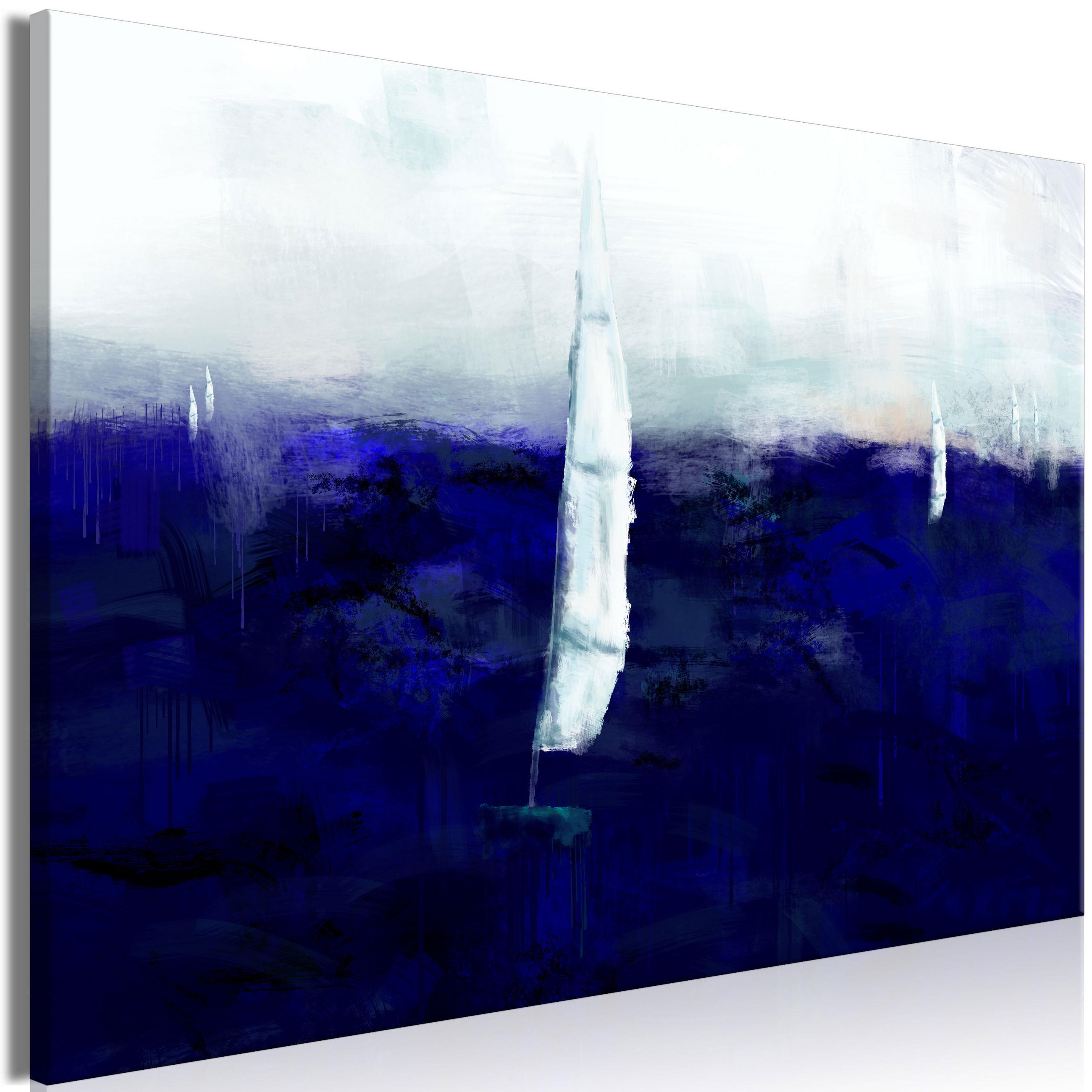 KUNSTDRUCK Blau 90/60 cm - Blau/Weiß, Textil (90/60cm) - KUNSTLOFT