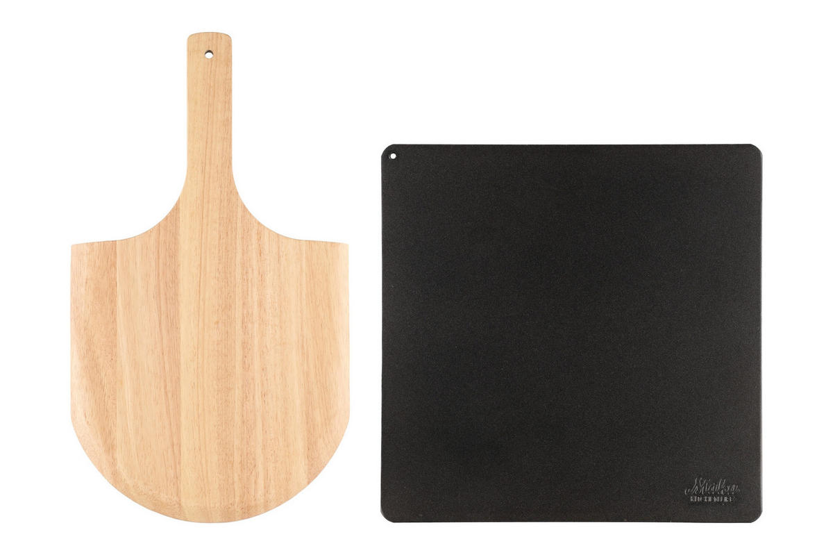 PIZZA-BACKSET Matte und Brett - Schwarz, Metall (37/2.5/39cm)