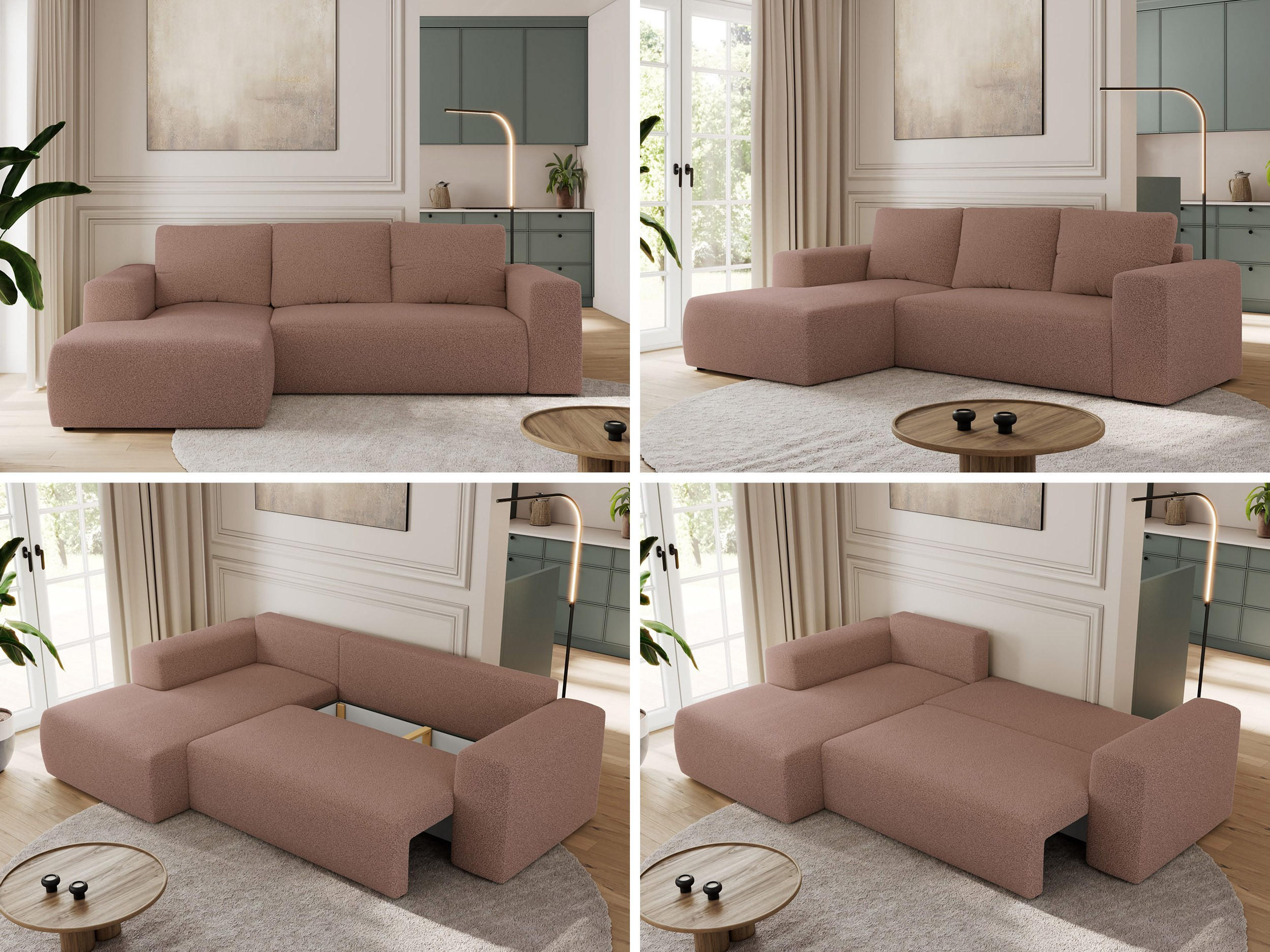 Thumbnail - MKS Ecksofa, Rosa, Textil, 3-Sitzer, L-Form,L-Form, 266x164 cm, Oeko-Tex®, Wohnzimmer, Sofas & Couches, Wohnlandschaften...