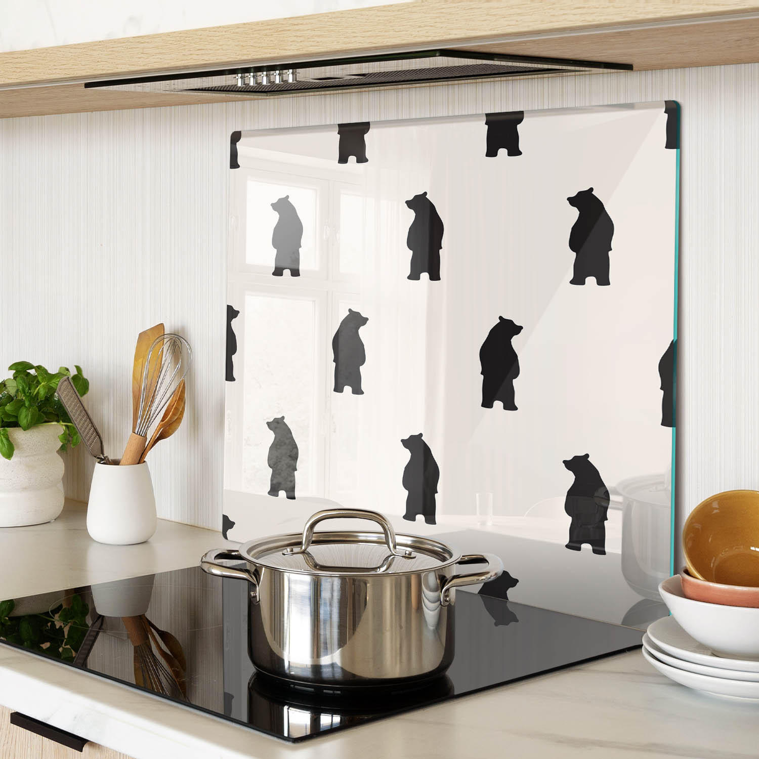GLASPLATTE 60x52 cm Bären - Braun, Glas (60/0.4/52cm) - TULUP