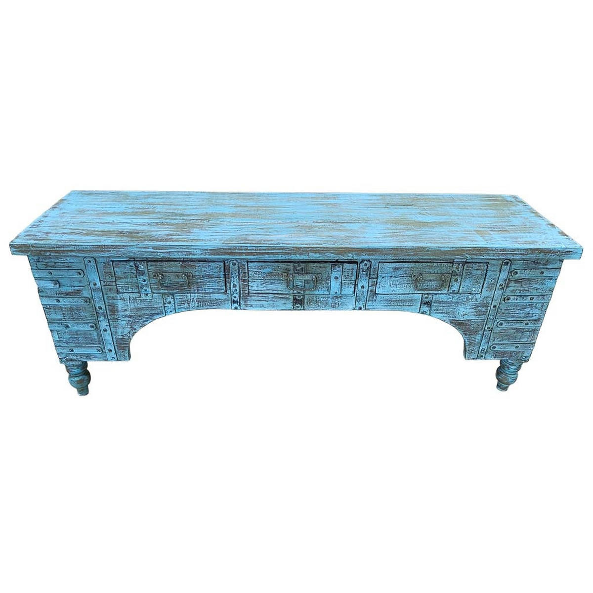 TV-LOWBOARD aus Holz, 175x45x57cm - Blau, Holz (175/57/45cm) - Wanderlust