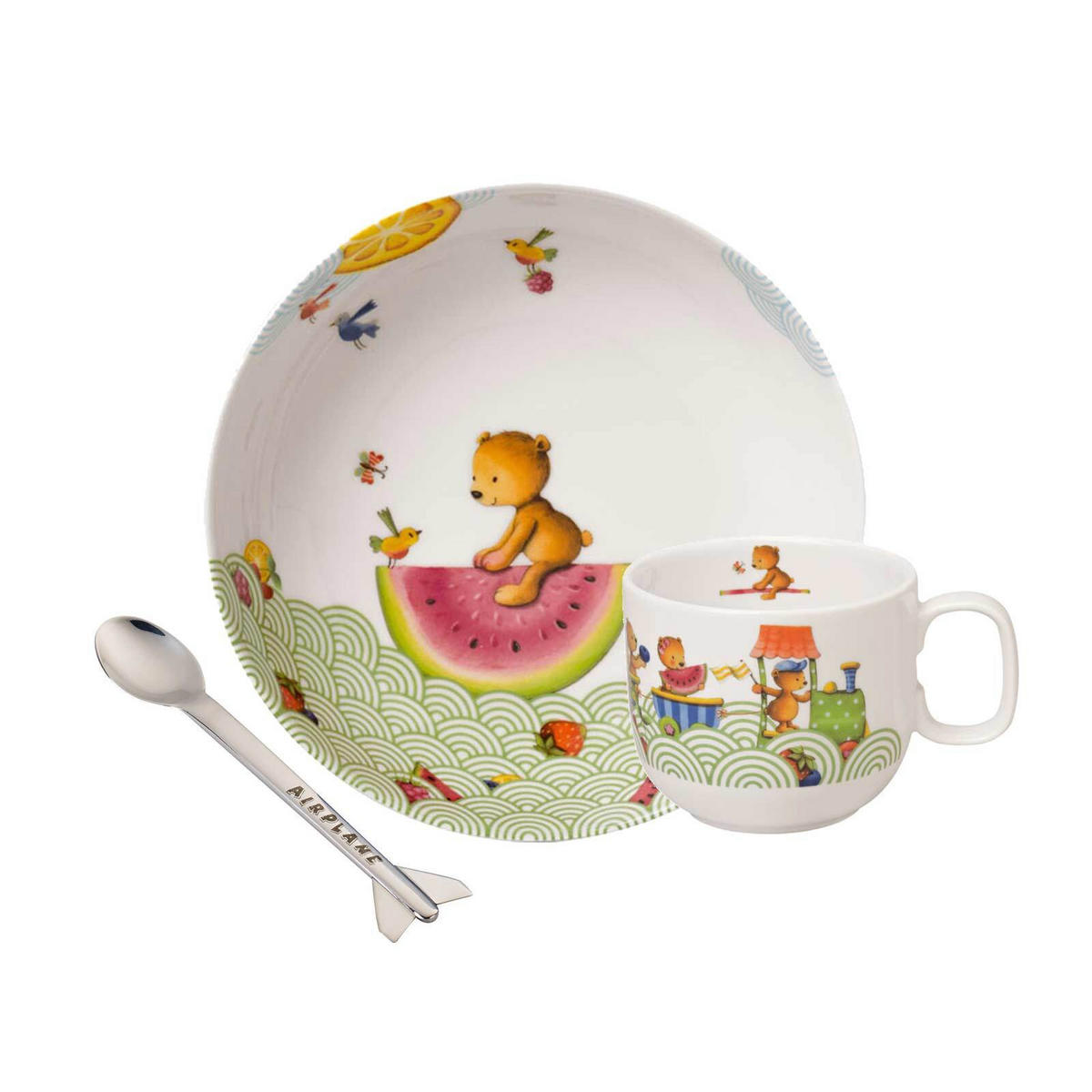 KINDERGESCHIRR Hungry as a Bear bunt 3er Set - Multicolor, Keramik (1/1/1cm) - Villeroy & Boch
