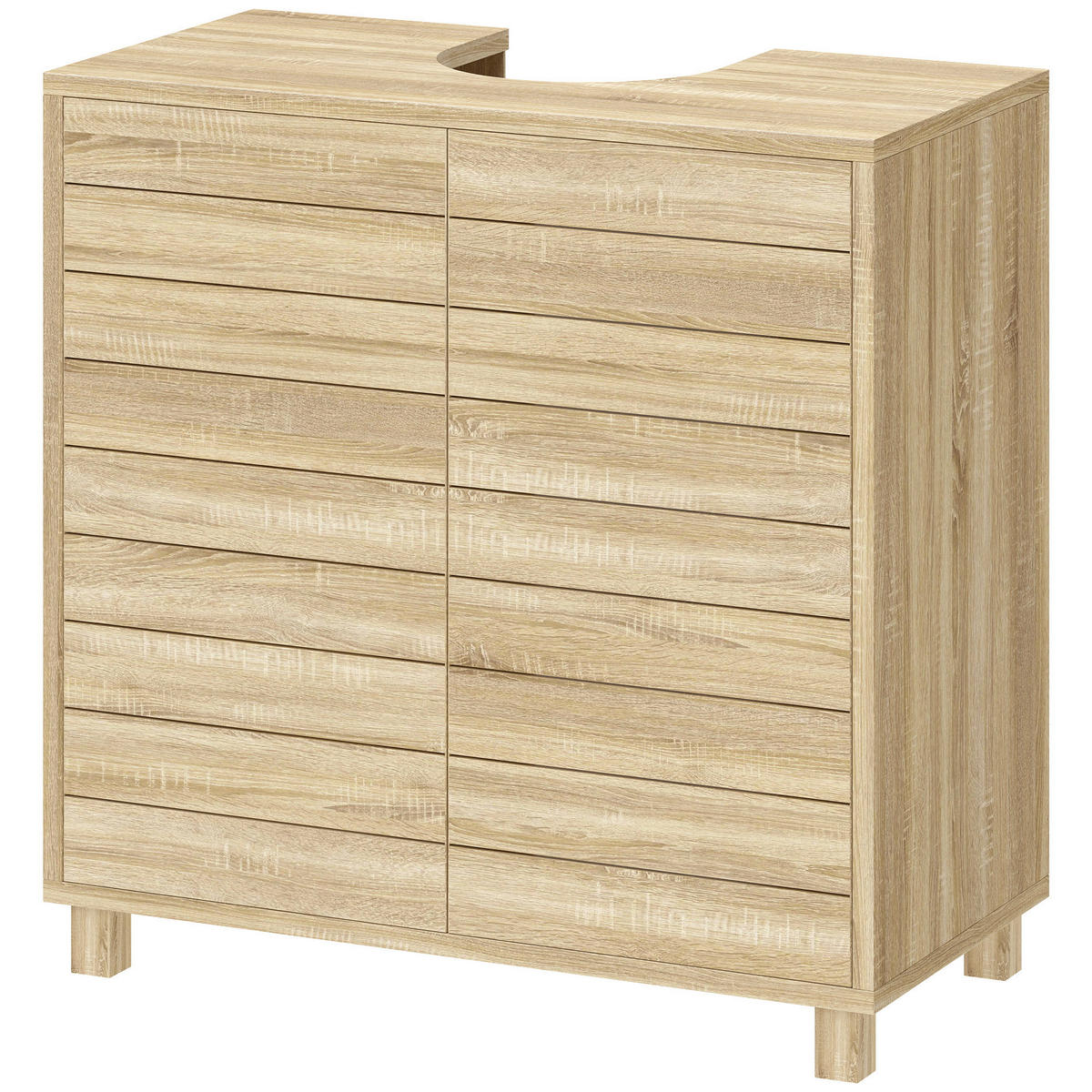 WASCHBECKENUNTERSCHRANK DE-15957 Push-to-Open Naturholz - Naturfarben, Holzwerkstoff (60/60/30cm) - ComfortXL