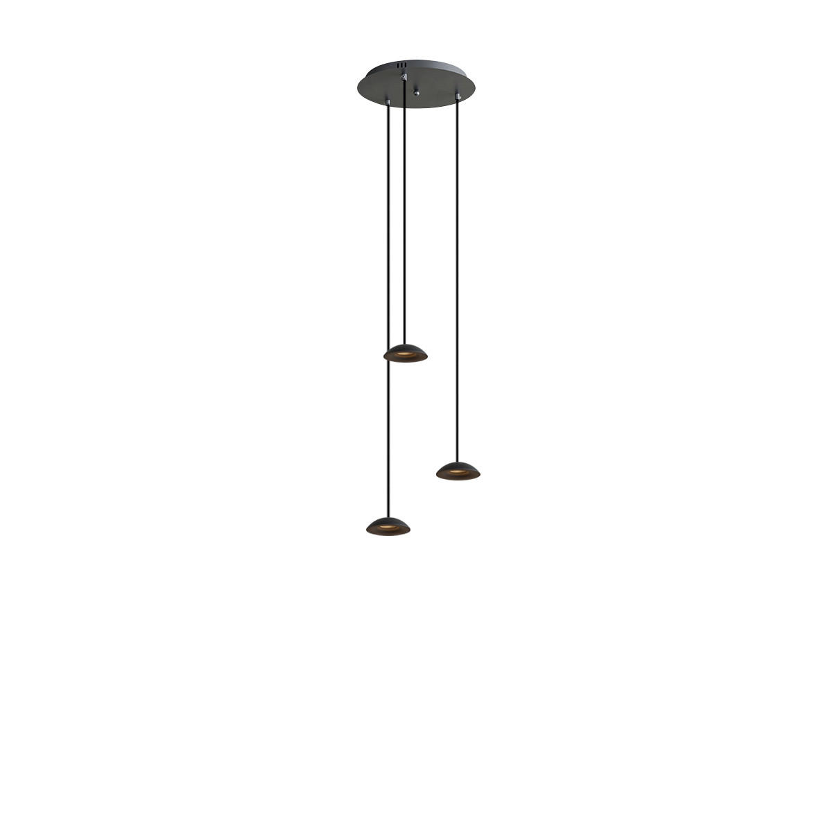 HÄNGELEUCHTE Santa Air 3-flammig Schwarz - Schwarz, Metall (11/11/3.2cm) - s.luce
