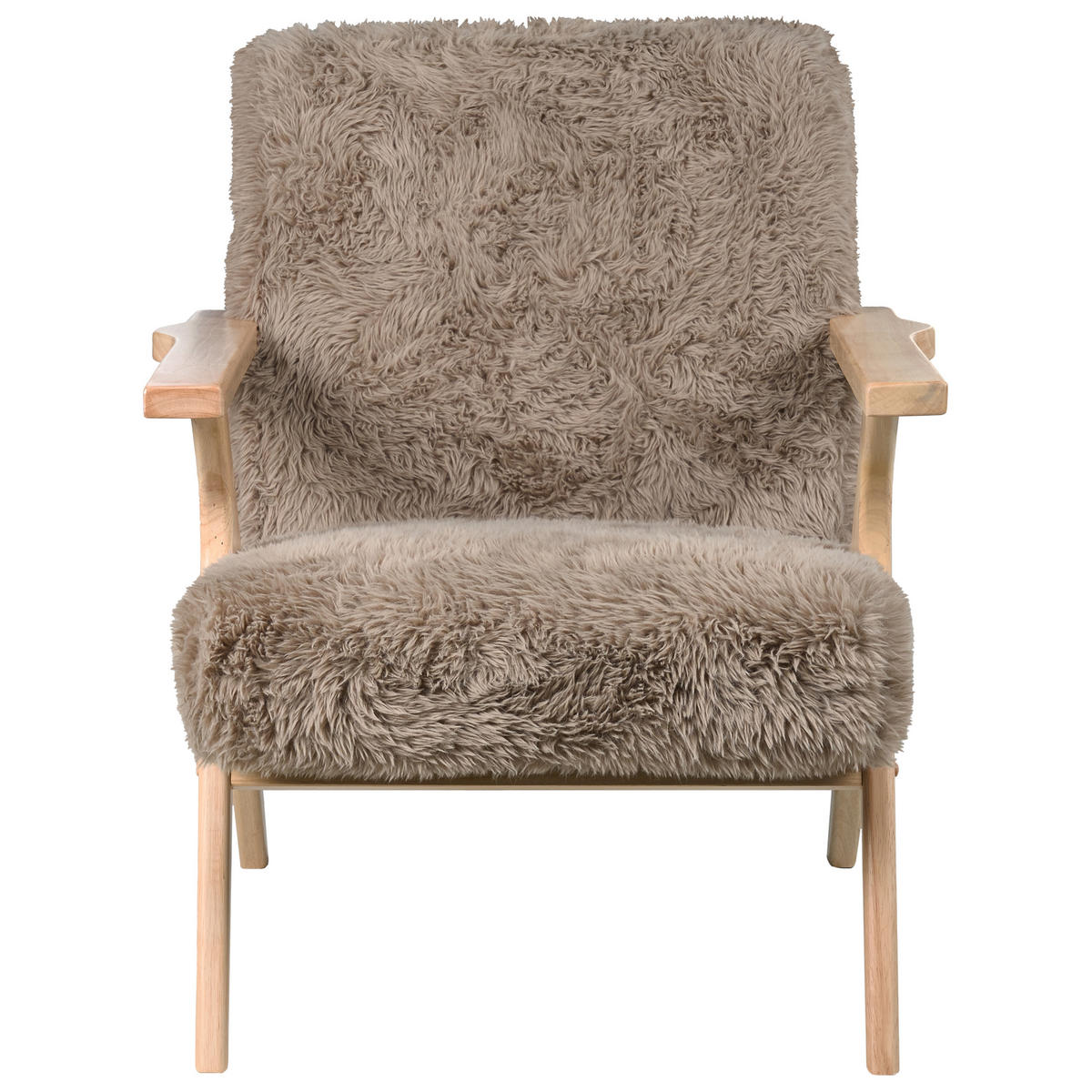 SESSEL Taupe Kisa - Taupe/Braun, Kunststoff (74/84/80cm) - Beliani