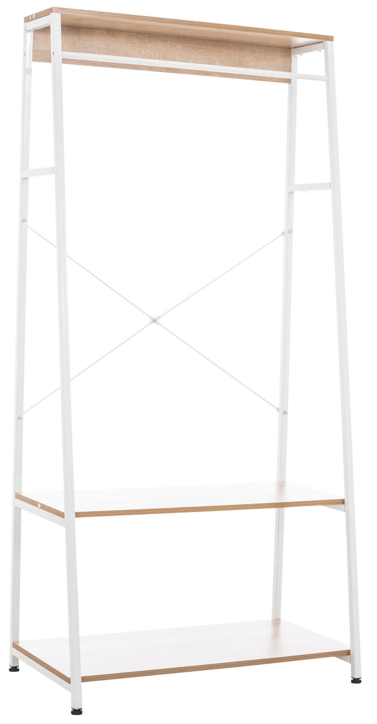KLEIDERSTÄNDER M-edelstahl-Holz - Eukalyptusholzfarben/Weiß, Holz/Metall (80/167/44cm) - CLP