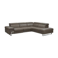 ECKSOFA Opera Echtleder Greige - Greige, Leder/Metall (269/218cm)