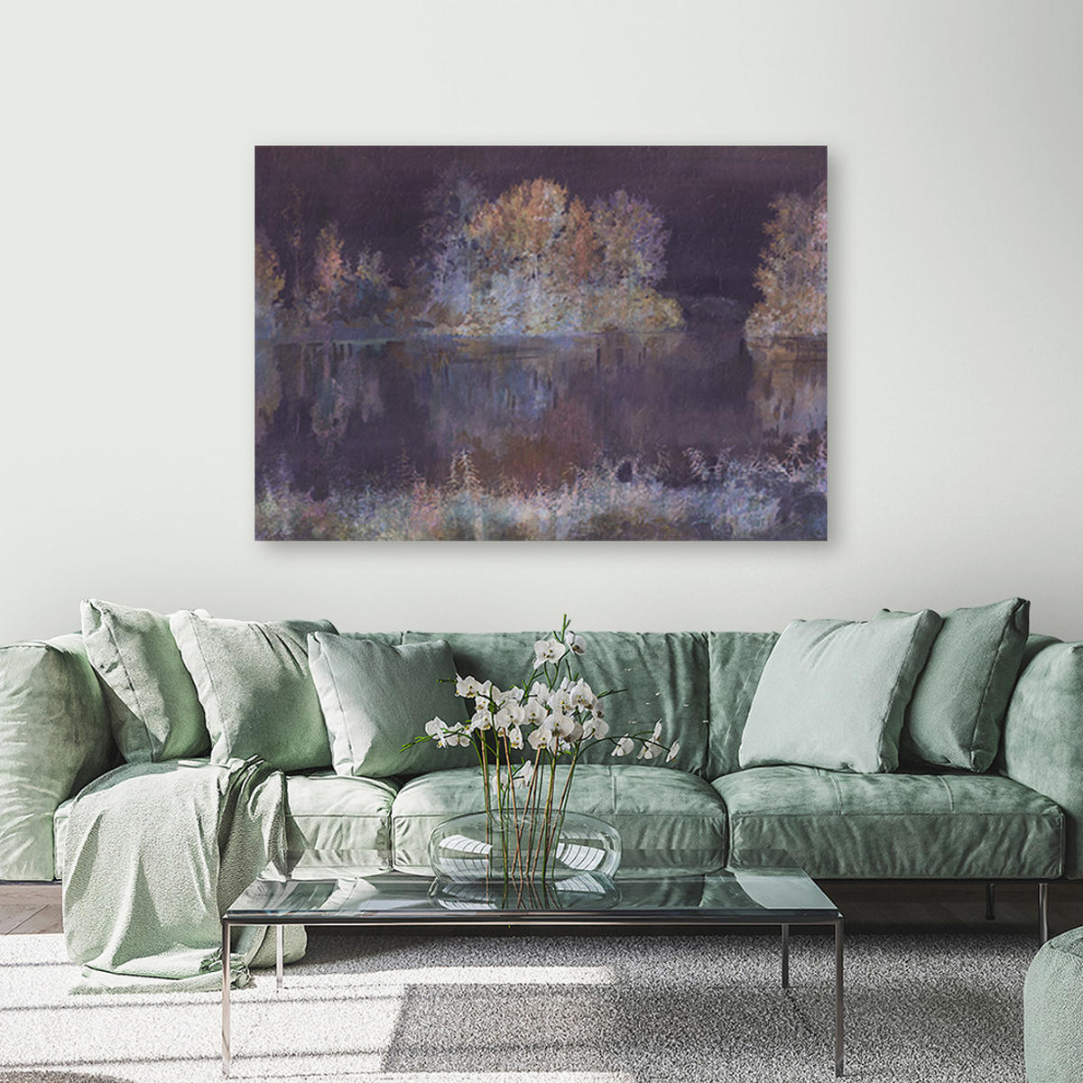 WANDBILD seeblick - Schwarz, Textil (60/40cm) - Feeby