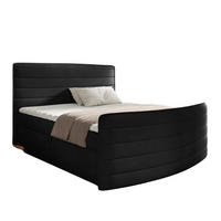 BOXBETT 120 x 200 cm mit Bonell-Federkernmatratze H3 - Schwarz - CLEO - Schwarz, Textil (120/200cm) - AN-Moebel 4u