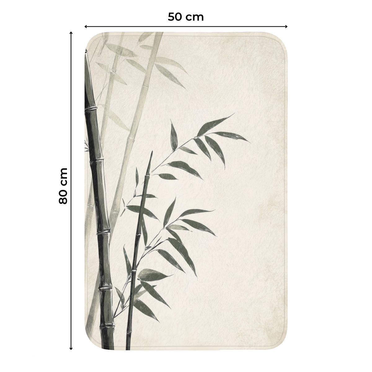 WC PŘEDLOŽKA Japandi - Bambus - béžová 50x80 cm - ecru, textil/plast (50/1cm) - OnlyWow