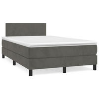 BOXSPRINGBETT 120/200 Cm Grau Samt - Dunkelgrau, Textil (120/203cm) - vidaXL