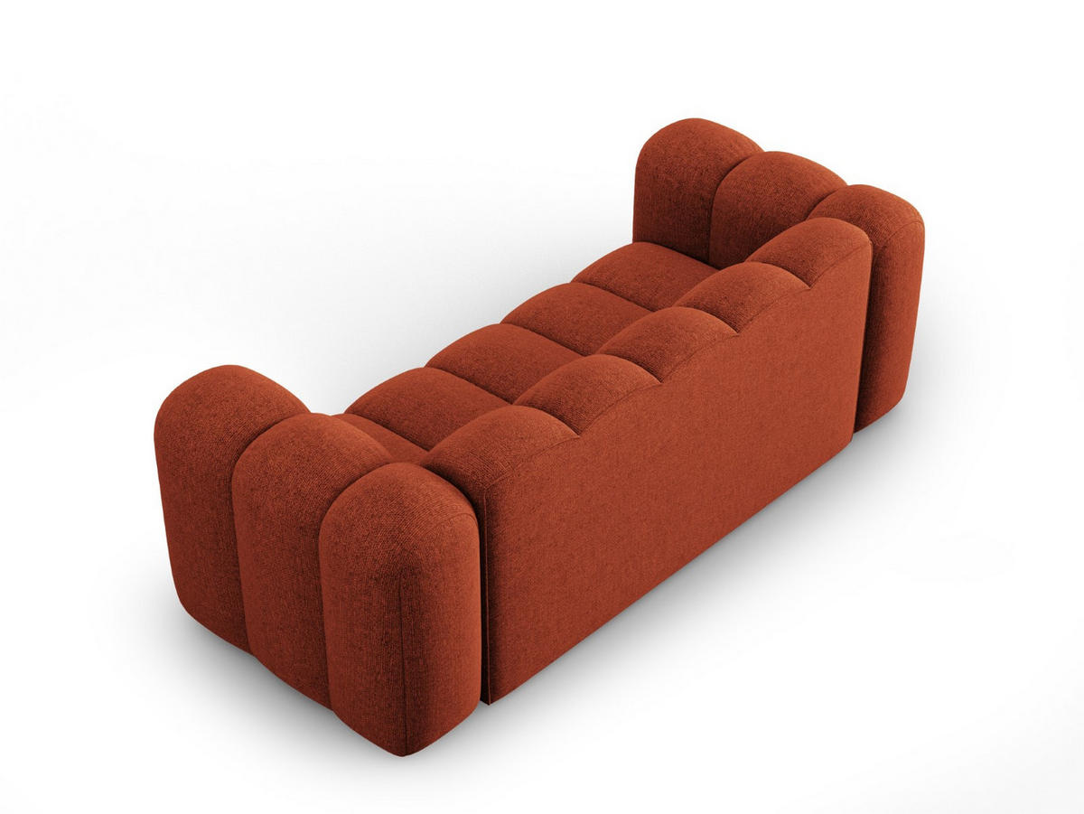SOFA Lupine aus Chenille-Stoff terrakotta 2 Sitzplätze - Terracotta, Textil (95/70/200cm) - Micadoni