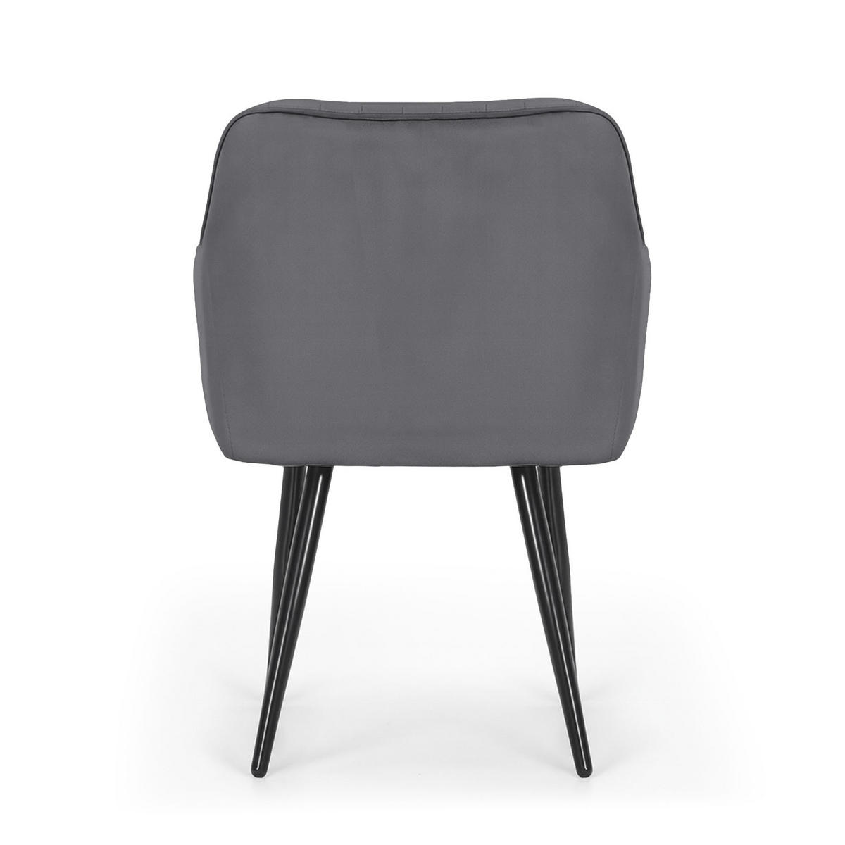 POLSTERSTUHL 2er Set, Metallbeine Graphit 54,5/82/58 - Grau, Textil (55/82/58cm) - RAUMHIRSCH FURNITURE