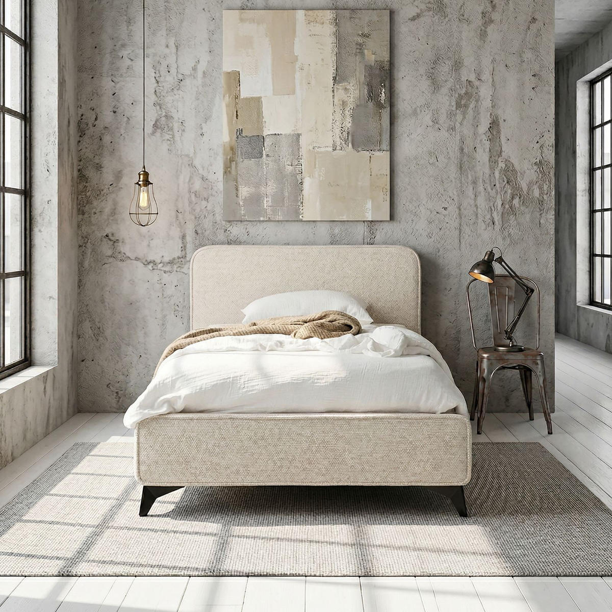 POLSTERBETT VIRETTA 90X200 CM - Weiß, Textil (90/200cm) - IDIMEX