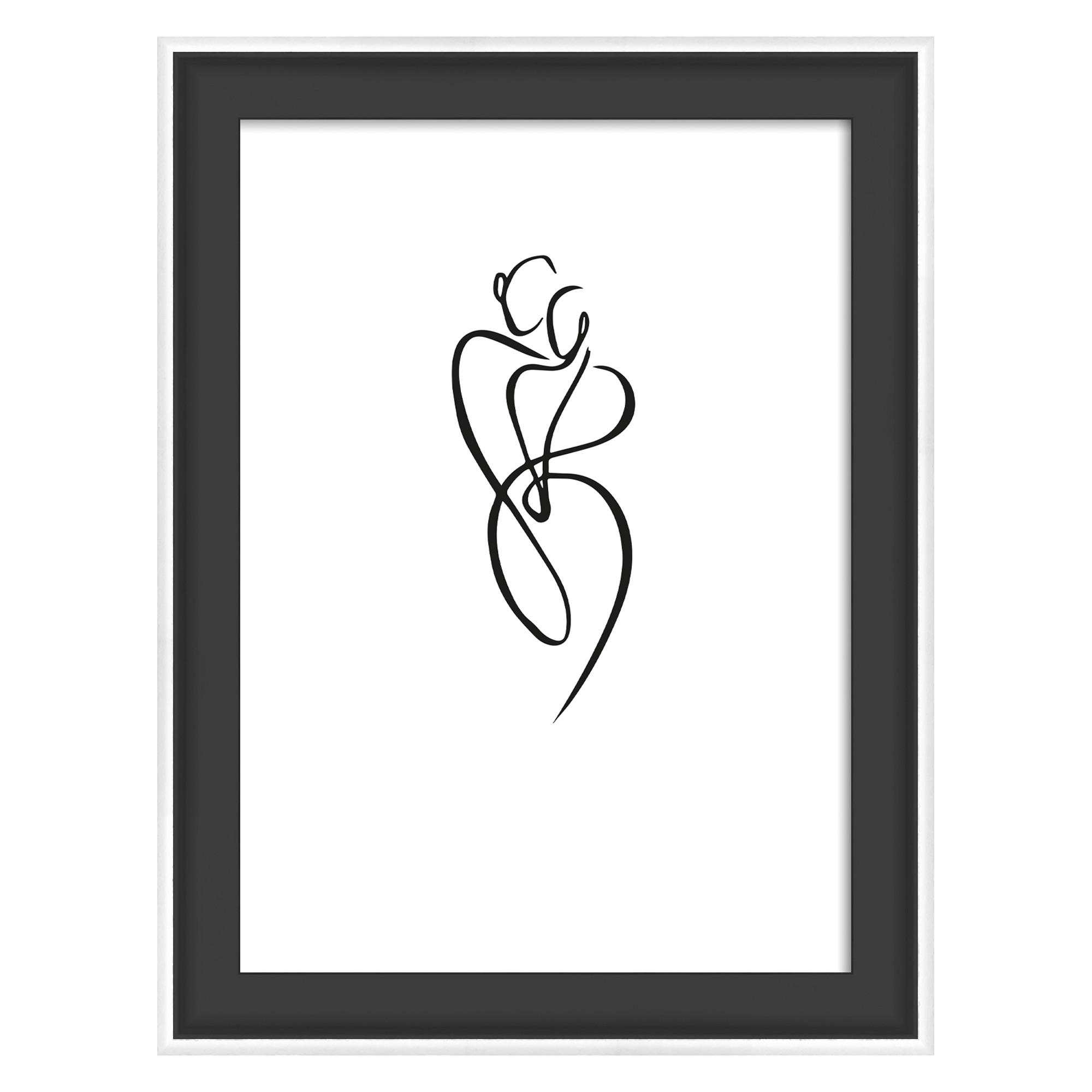 BILDERRAHMEN Silhouette Holzrahmen, 10x15 cm, Schwarz - Schwarz, Holzwerkstoff (11.2/16.2/2cm) - walther design