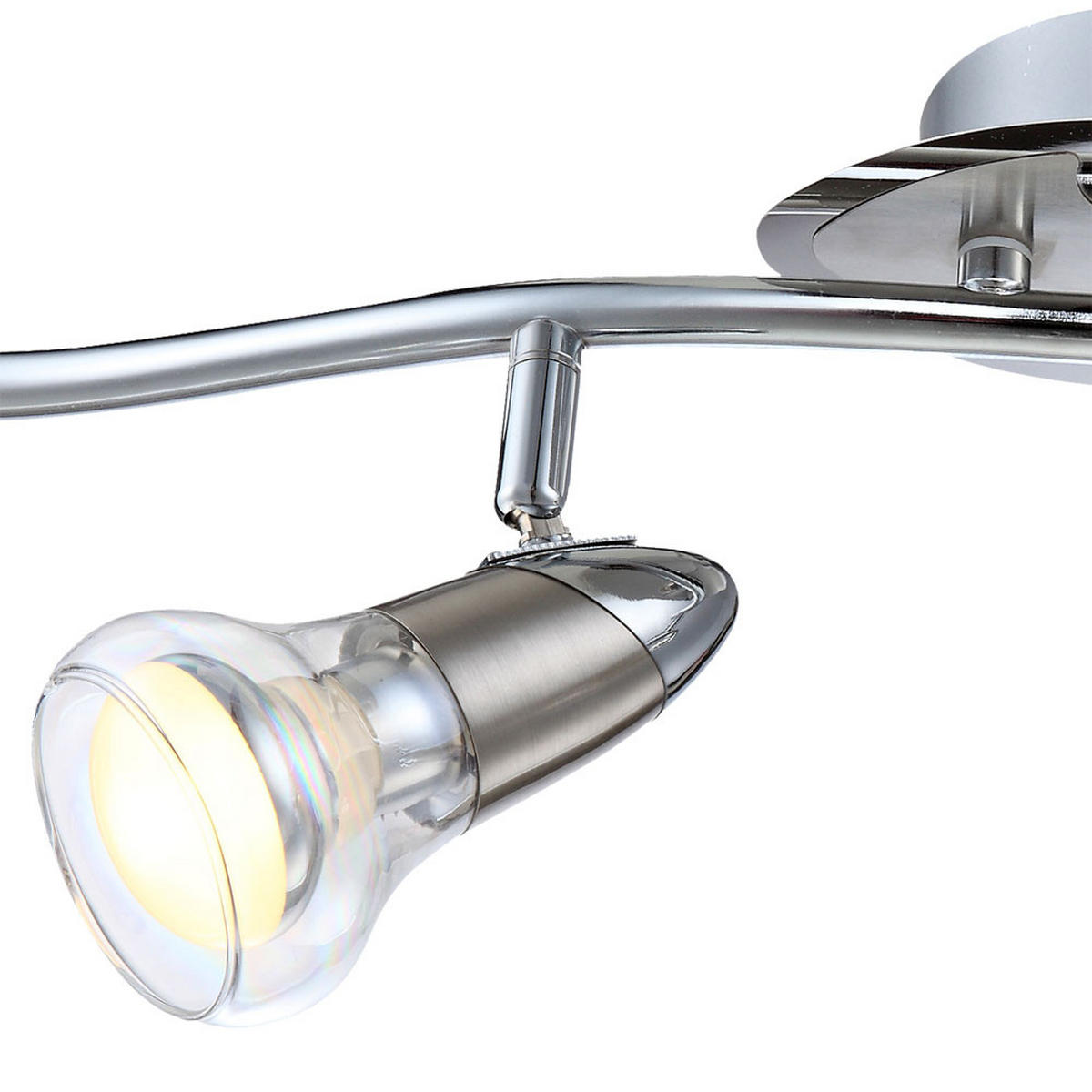 LED DECKENLEUCHTE Lorde Metall Silber - Silberfarben, Glas (70/23/17cm) - Globo Lighting