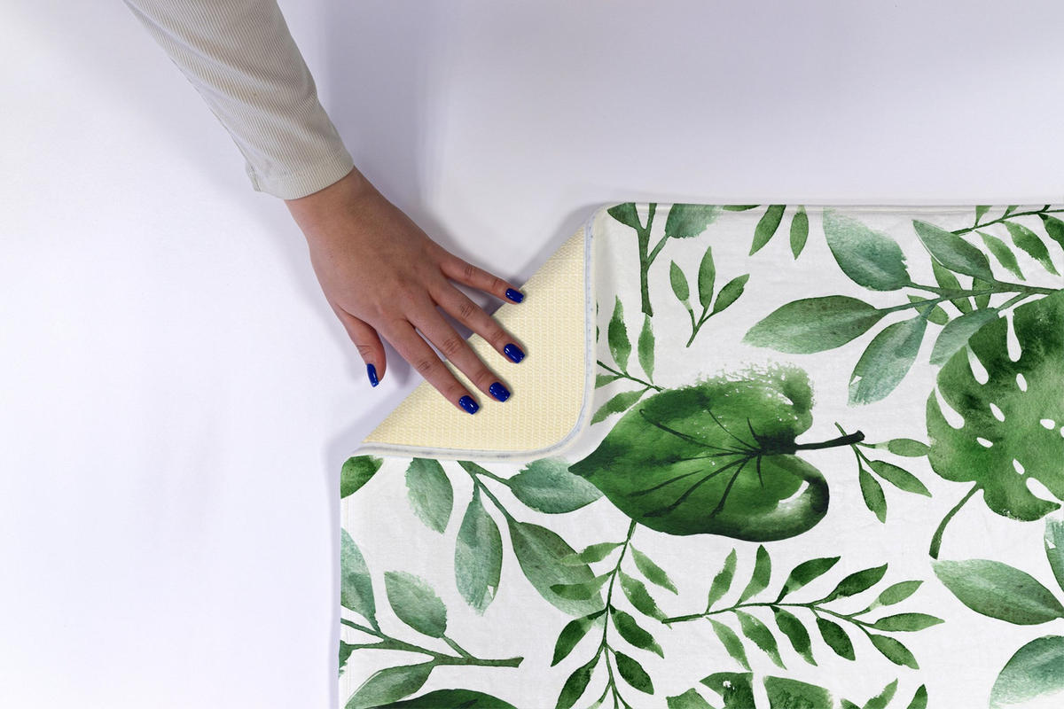 BADTEPPICH 75x45 cm Monstera-Blätter - Grün, Textil (75/45cm) - TULUP