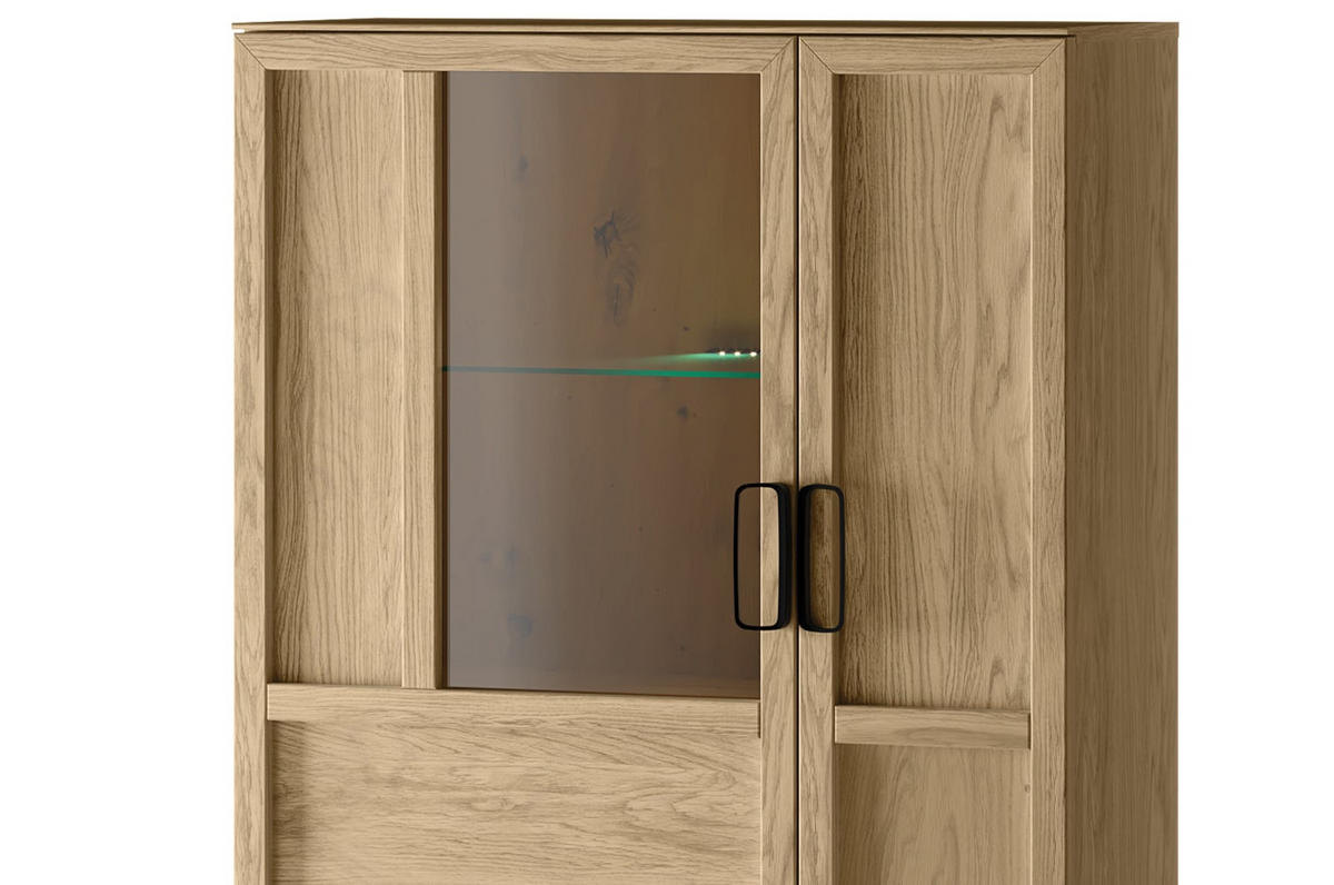 STANDVITRINE Limbo Eiche Artisan 95 / 42 / 124cm - Eiche Artisan/Braun, Holz/Metall (95/124/42cm) - Feldmann-Wohnen