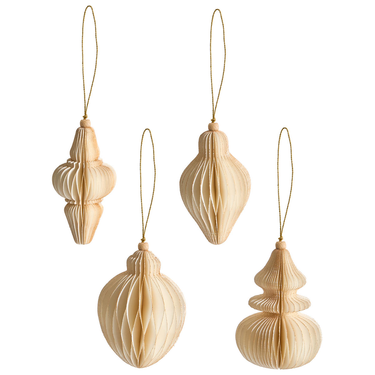 WEIHNACHTSBAUMSCHMUCK 20er Set Papier Beige Altaelva - Beige, Papier (8/10/8cm) - Beliani