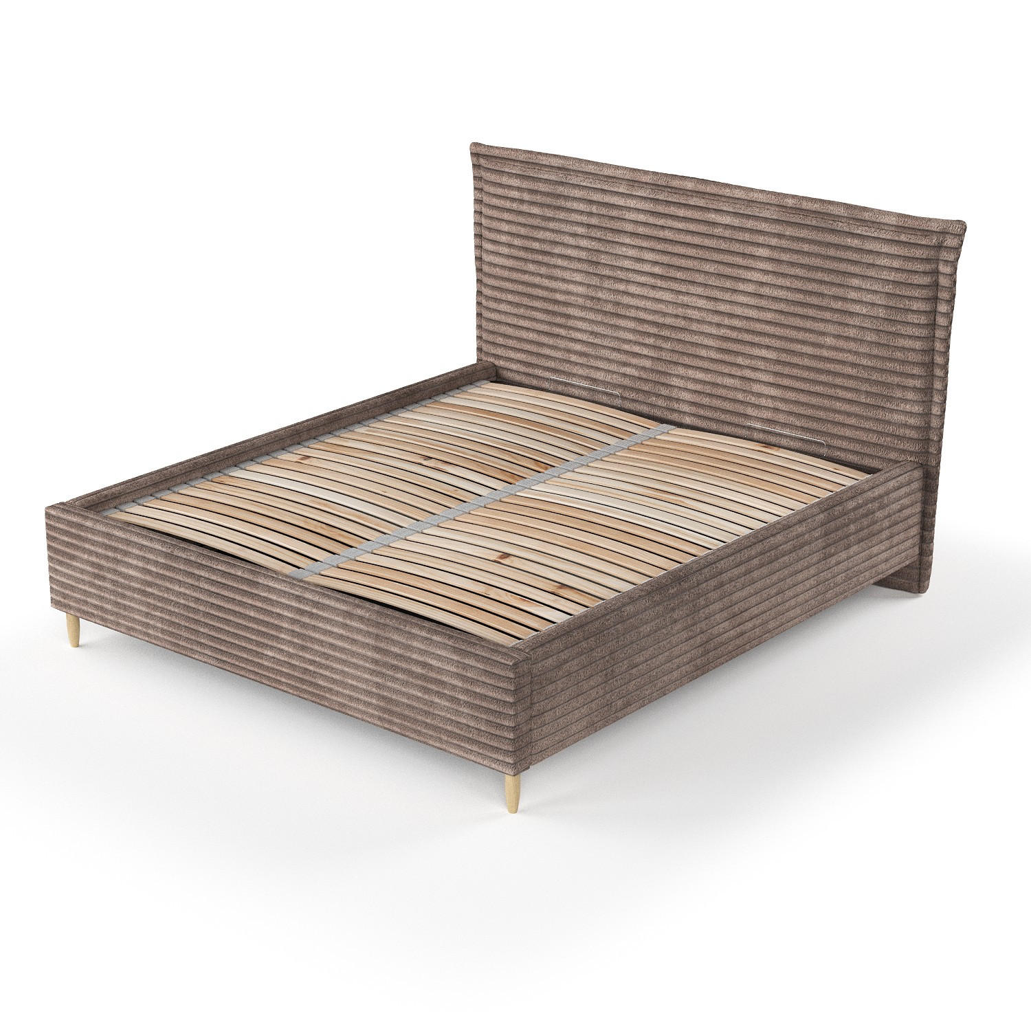 POLSTERBETT Cape Cod Beige 120/200 cm im Samtstoff - Beige/Naturfarben, Holz/Holzwerkstoff (120/200cm) - Maison de Reve