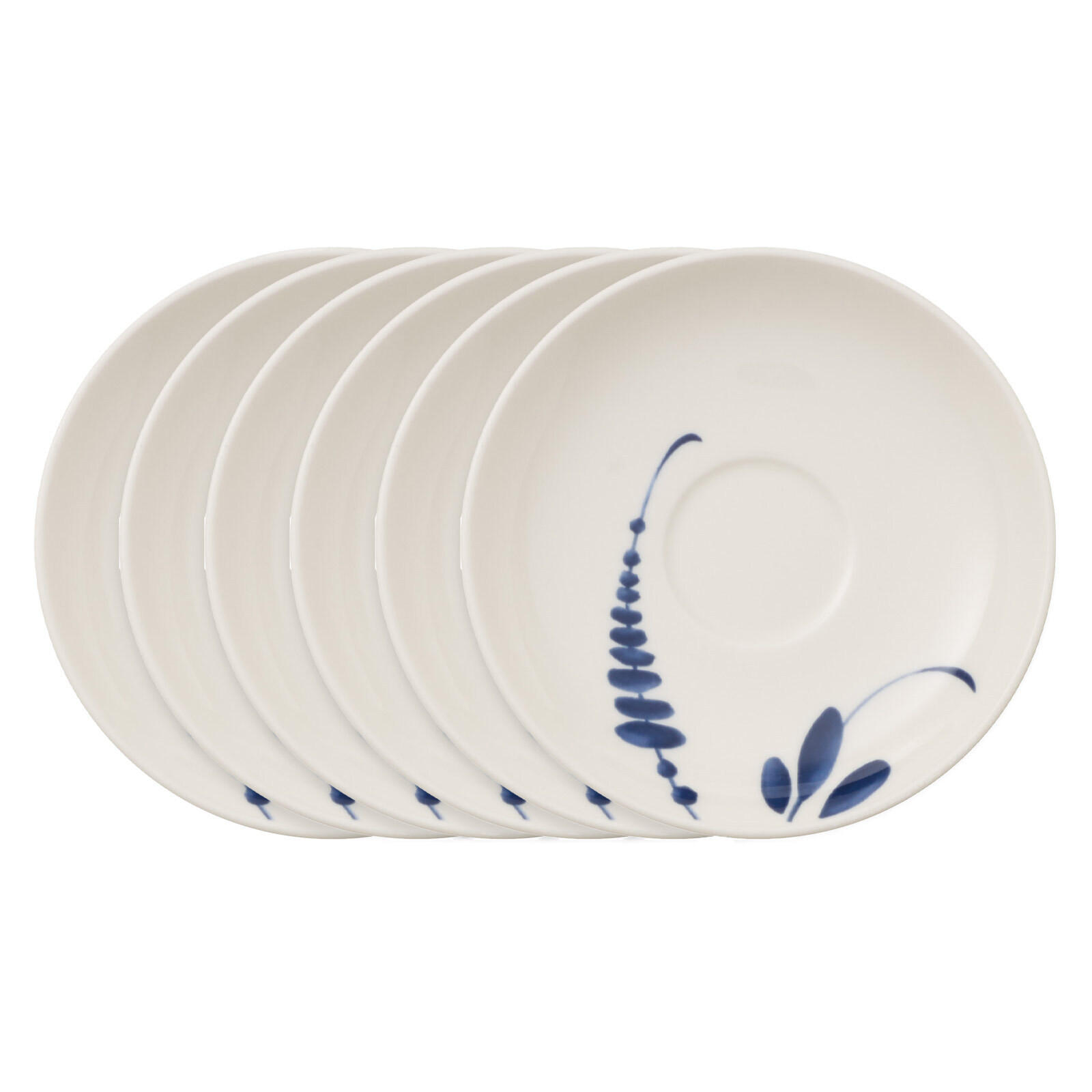 MOKKA- / ESPRESSOUNTERTASSEN Vieux Luxembourg Brindille weiß-blau ø 11,7 cm 6er Set - Blau/Weiß, Keramik (11.7cm) - Villeroy & Boch